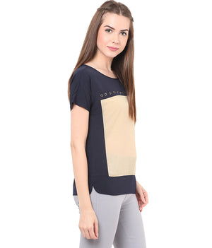 PORSORTE Colour blocking top with hot fix - www.porsorte.in