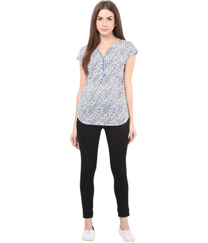 PORSORTE Printed Top with Metal Zipper - www.porsorte.in
