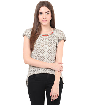 PORSORTE Wahsed Top with contrast neck detail - www.porsorte.in
