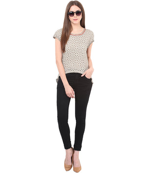 PORSORTE Wahsed Top with contrast neck detail - www.porsorte.in