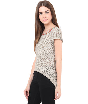 PORSORTE Wahsed Top with contrast neck detail - www.porsorte.in