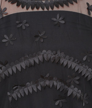 PORSORTE Women's Polyester Solid Black Lace Kaftan Top - www.porsorte.in