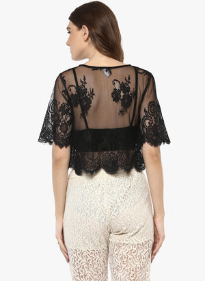PORSORTE LACY CROP TOP - www.porsorte.in