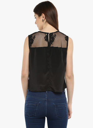 PORSORTE Women's Polyester Net Lace Top - www.porsorte.in