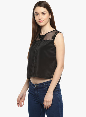 PORSORTE Women's Polyester Net Lace Top - www.porsorte.in