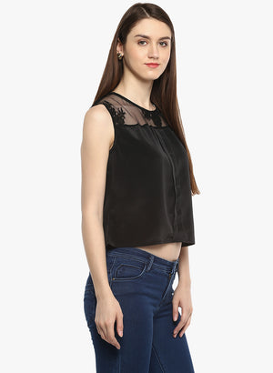 PORSORTE Women's Polyester Net Lace Top - www.porsorte.in
