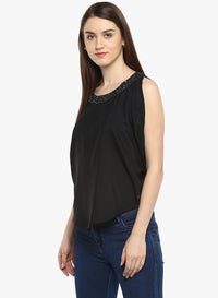 PORSORTE Women's Polyester Embellished Open-Back Hand work Top - www.porsorte.in