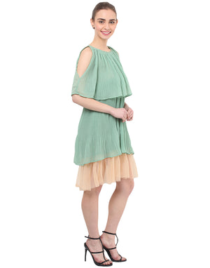 PORSORTE Pleated double layered dress - www.porsorte.in