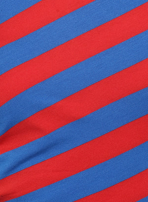PORSORTE Women's Red and Blue Striped Dress - www.porsorte.in