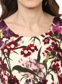 PORSORTE Women's Multicolor Floral Print Dress - www.porsorte.in