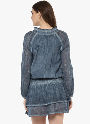 Porsorte Washed Cotton Club Denim Look Dress - www.porsorte.in